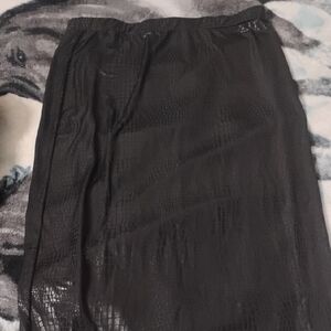 SHEIN Black Textured Pencil Skirt